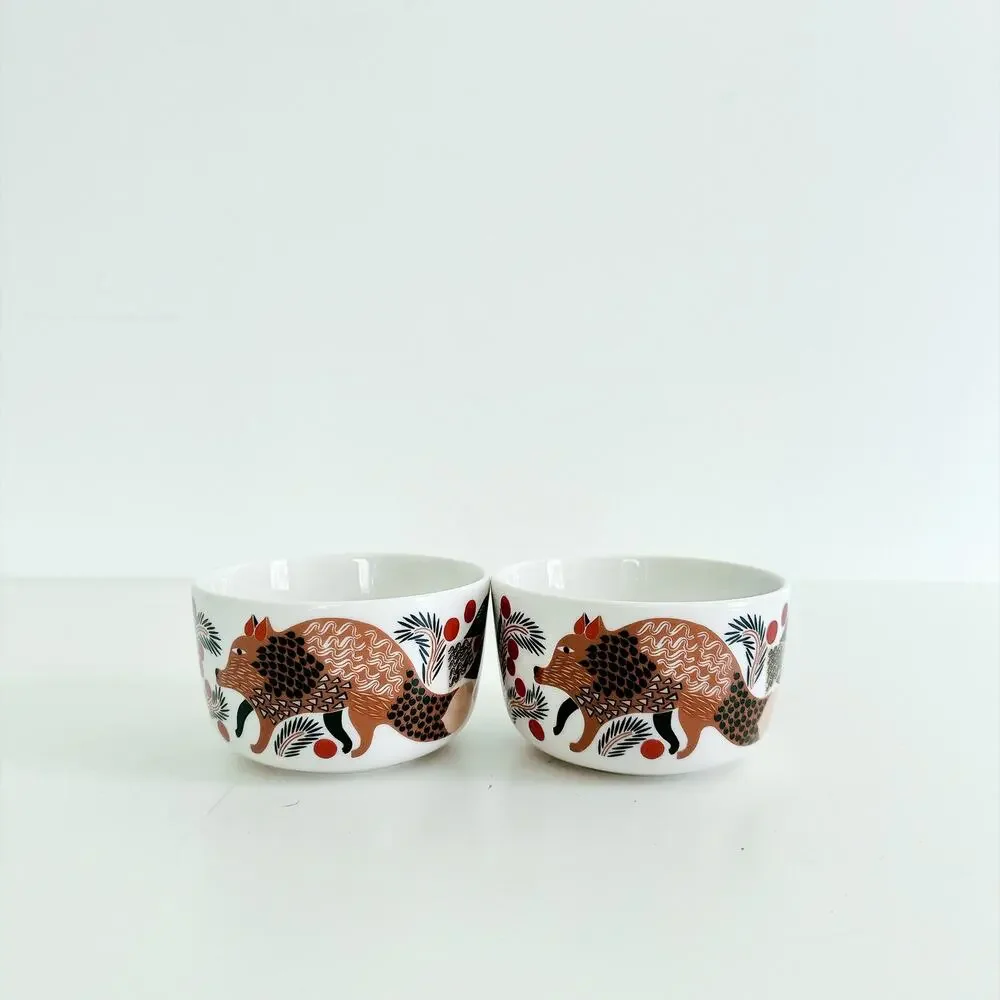 MERIMEKKO OIVA KETUNMARJA BOWLS SET OF 2 RED FOX